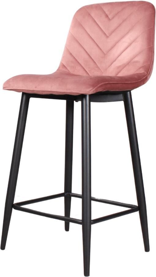 DS4U Gaby barkruk velvet 65 cm 2.0 roze