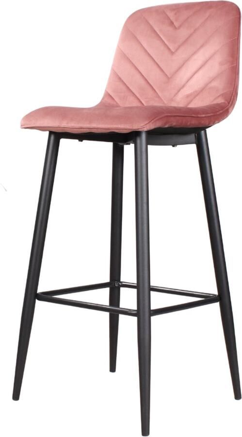 DS4U Gaby barkruk velvet 75 cm 2.0 roze