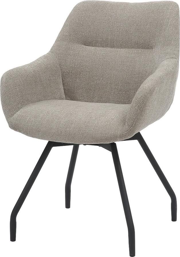 DS4U Rosario eetkamerstoel met zwarte poot beige