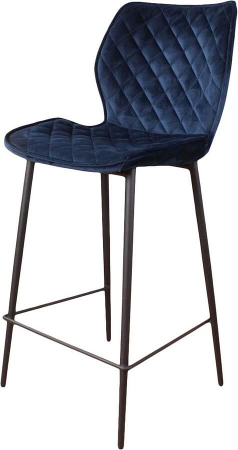 DS4U Ruby barkruk velvet 66 cm blauw