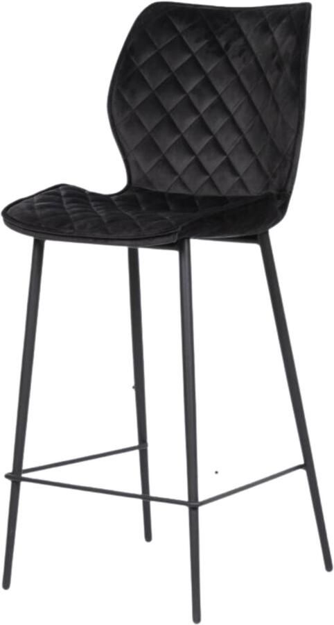 DS4U Ruby barkruk velvet 66 cm zwart