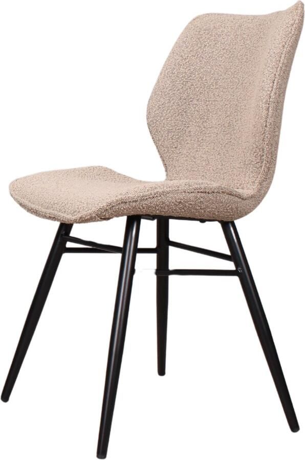 DS4U Tony eetkamerstoel bouclé licht bruin