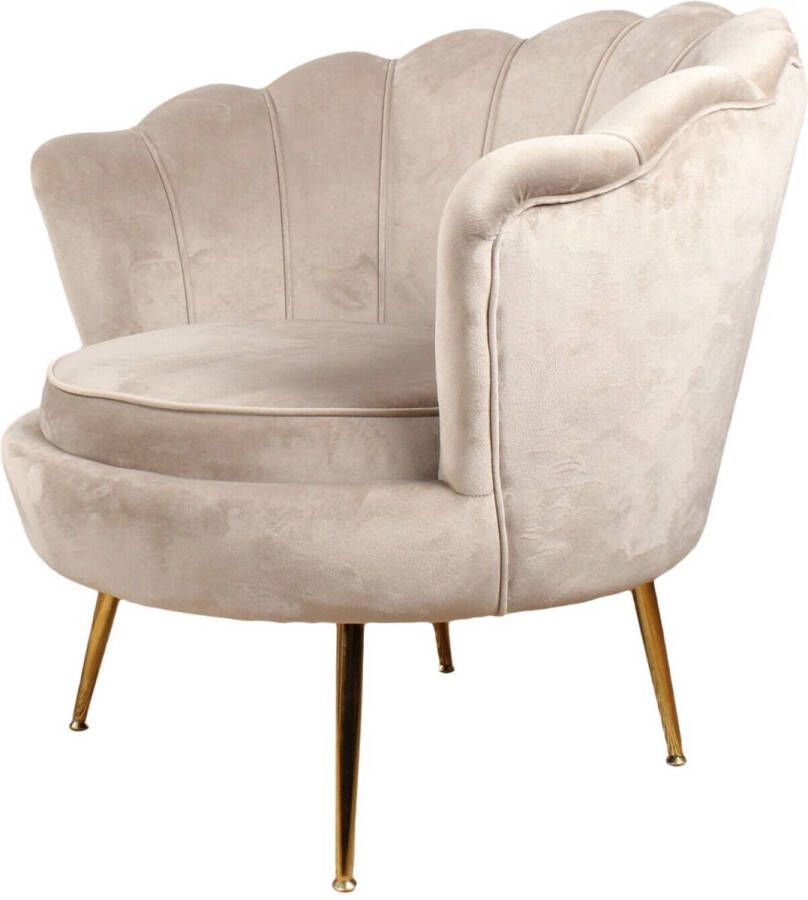 DS4U fauteuil Feliz stoel lounge stoel velvet velours fluweel met armleuning champagne - Foto 2