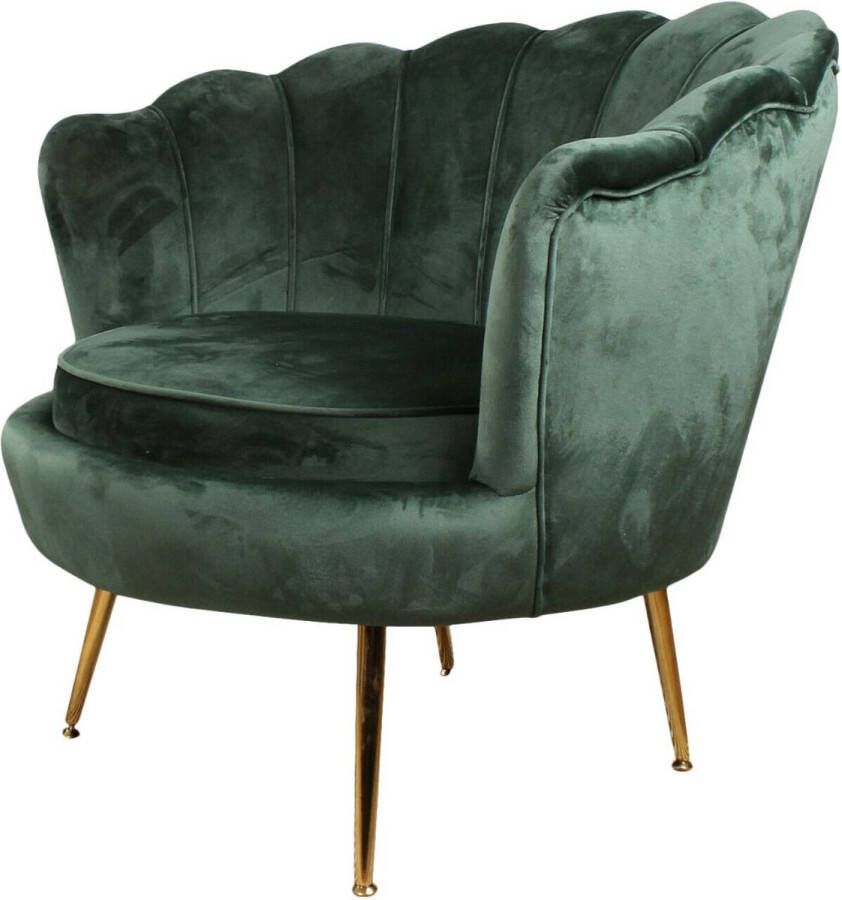 DS4U fauteuil Feliz stoel lounge stoel velvet velours fluweel met armleuning donkergroen - Foto 2