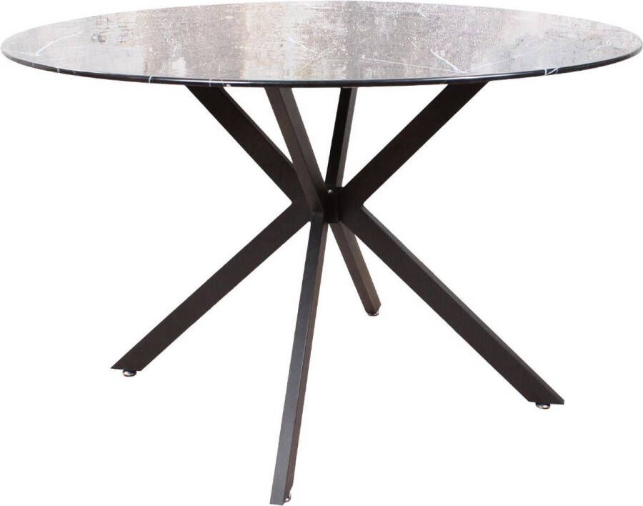 DS4U Gino eettafel marmerlook 120cm zwart - Foto 2