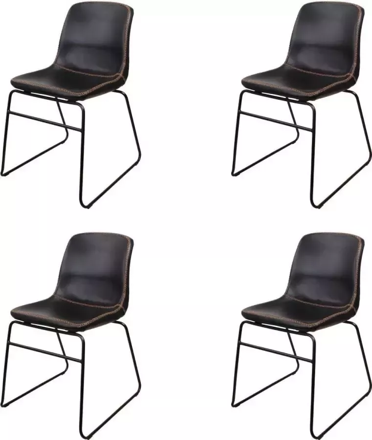DS4U jet eetkamerstoel industriele stoel kuipstoel zwart set van 4