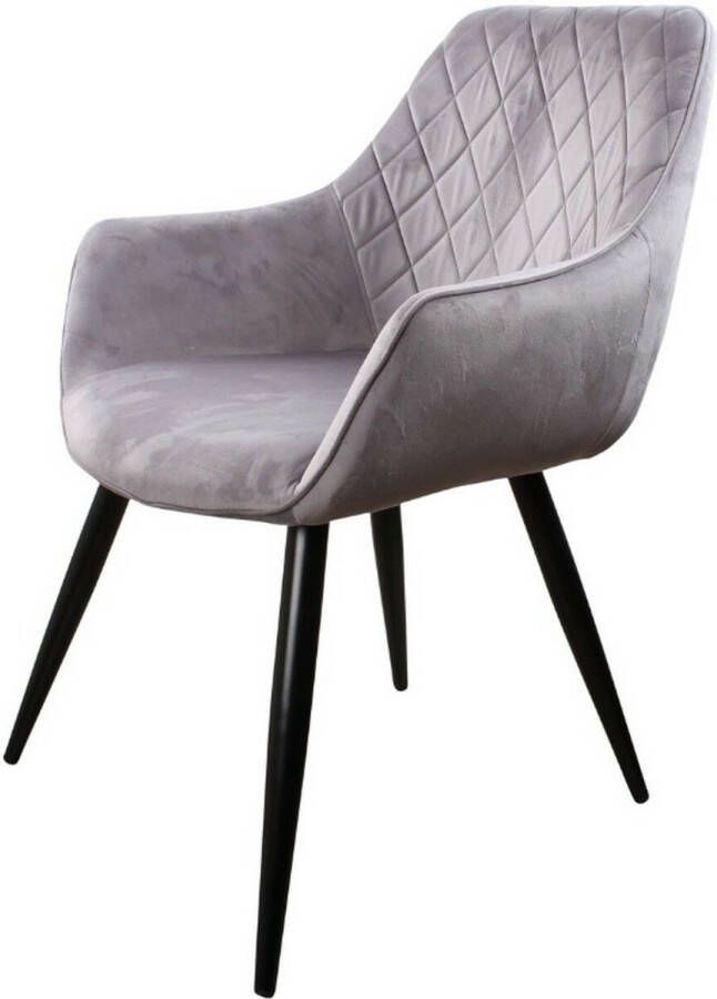 DS4U Ravi eetkamerstoel 2.0 kuipstoel stoel industrieel met armleuning velvet velours fluweel stof grıjs - Foto 3
