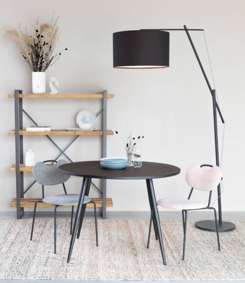 DS4U San Sebastian eetkamerstoel stoel industrieel stof zwart metaal groen