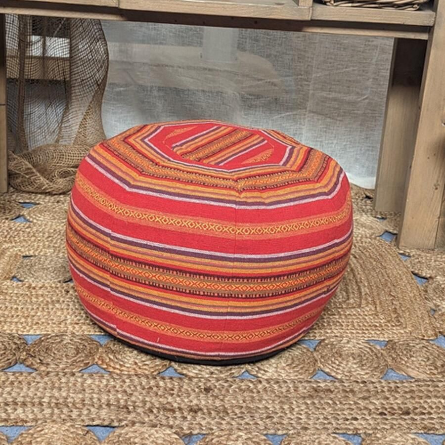 DSB Poef -Chaem Luang- Zitzak Poef Rond Handgemaakt Thaise poef