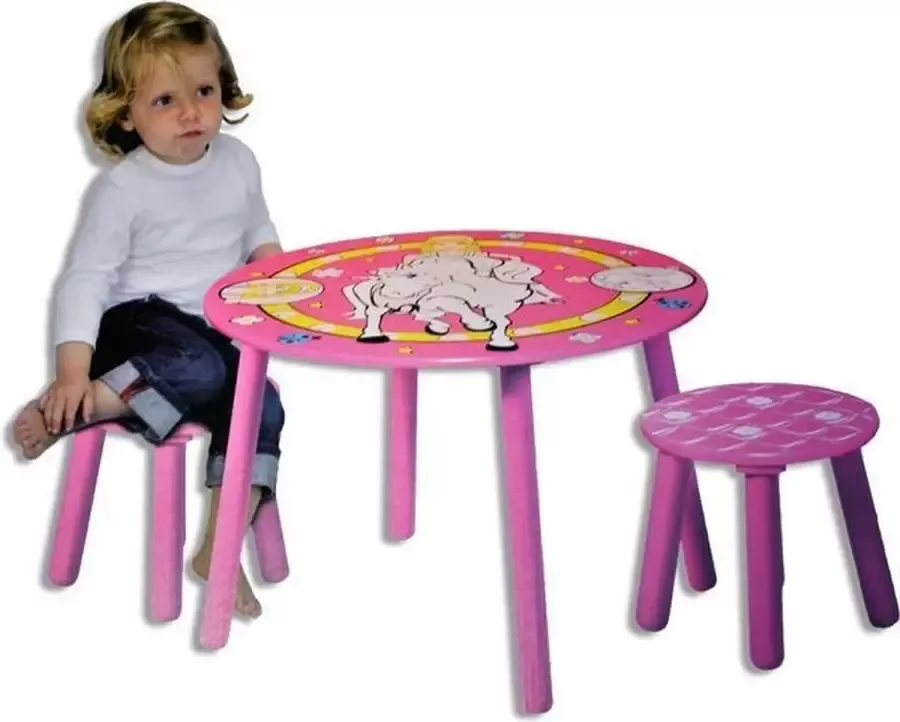 DSmagazijn Ronde tafel met 2 krukjes Prinses