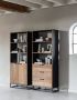 DTP Home Bookcase Cosmo 2 doors 3 open racks 200x80x40 cm recycled teakwood - Thumbnail 2