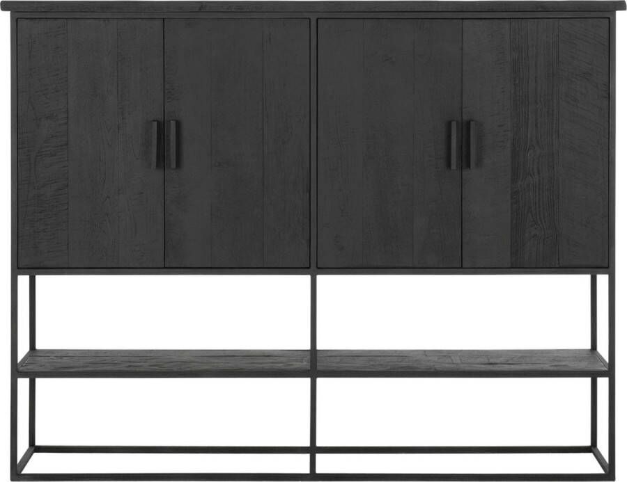 DTP Home Cabinet Beam large 4 doors open rack BLACK 140x180x40 cm recycled teakwood - Foto 2