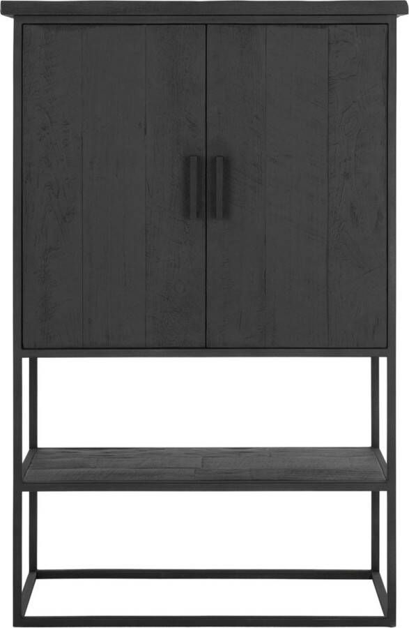 DTP Home Cabinet Beam small 2 doors open rack BLACK 140x90x40 cm recycled teakwood - Foto 2