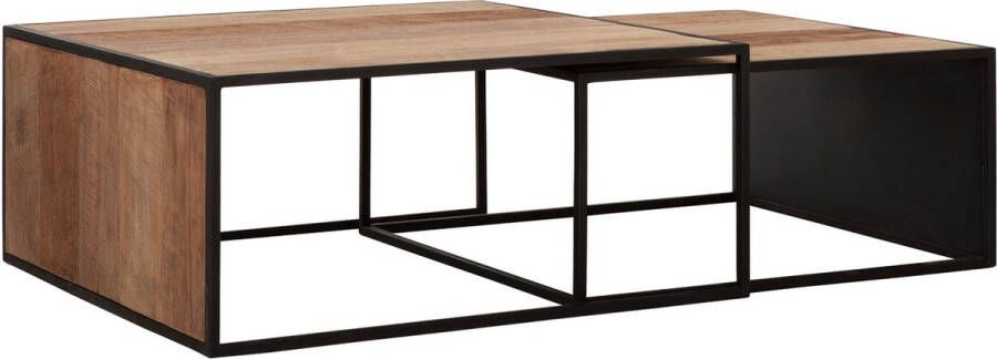 DTP Home Coffee table Cosmo square set of 2 35x80x80 cm recycled teakwood - Foto 1