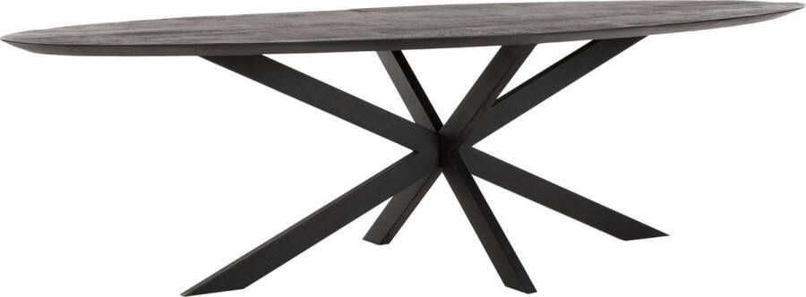 DTP Home Dining table Shape oval BLACK 78x280x120 cm recycled teakwood