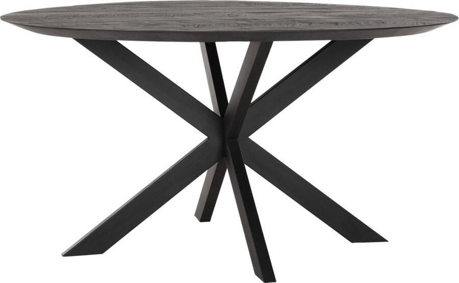 DTP Home Dining table Shape round BLACK 78xØ150 cm recycled teakwood
