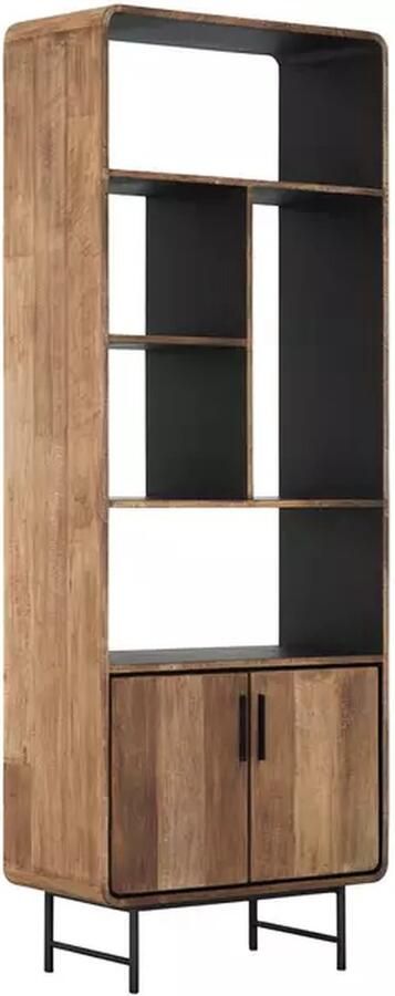 DTP Home Bookcase Evo 2 doors 5 open racks 220x80x40 cm recycled teakwood
