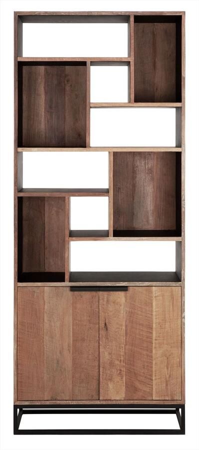 DTP Home Bookrack Cosmo 2 doors 10 open racks 215x90x35 cm recycled teakwood - Foto 2