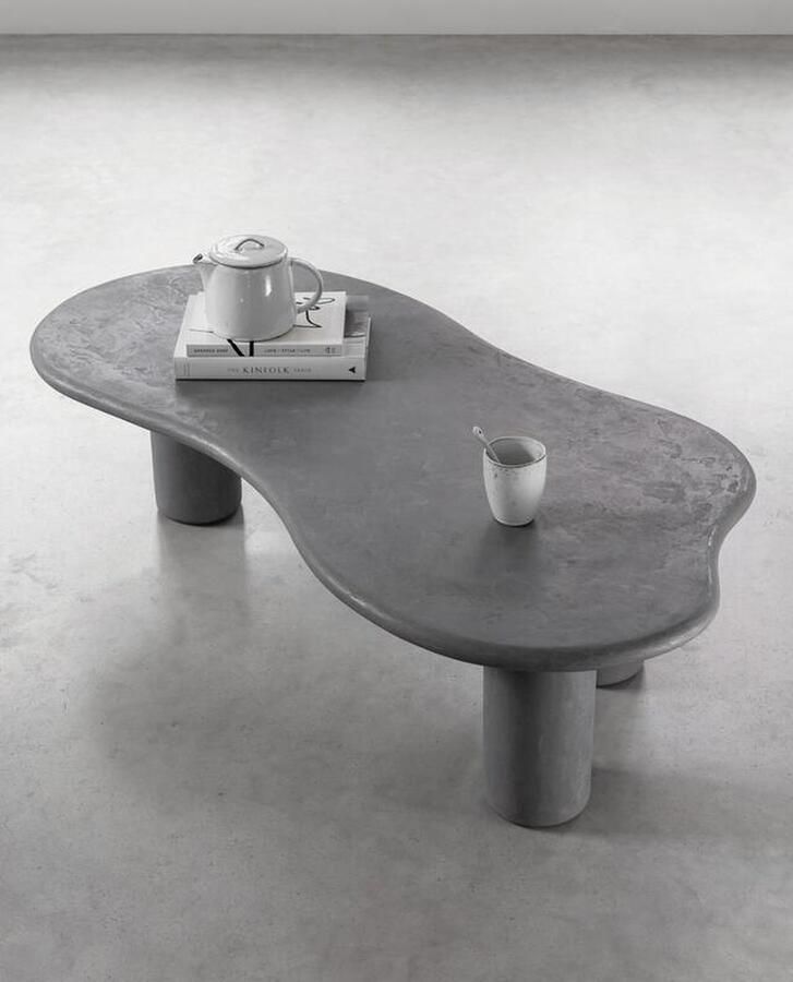 DTP Home Organische Salontafel Curva Betonlook 130 x 69cm Grijs