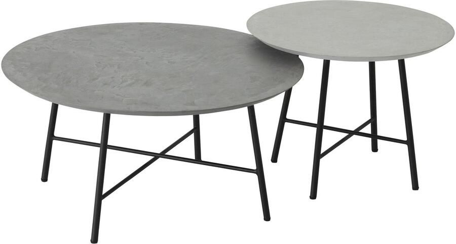 DTP Home Coffee table Delta Air set of 2 38xØ50 cm (color: Frost) 34xØ70 cm (color: Dusk) mortex