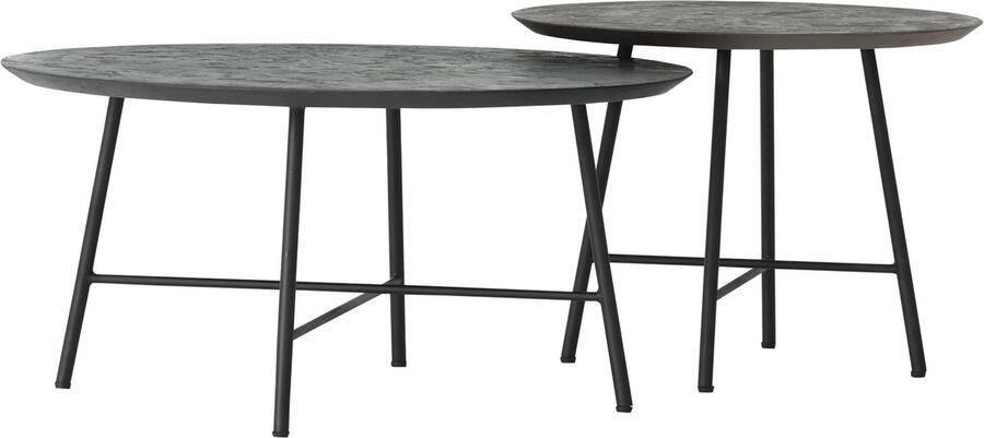 DTP Home Coffee table Delta Earth set of 2 38xØ50 cm (color: Fudge) 34xØ70 cm (color: Pepper) mortex - Foto 3
