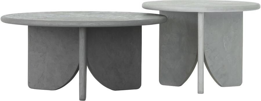 DTP Home Coffee table Melo Air set of 2 40xØ55 cm (color: Frost) 35xØ75 cm (color: Dusk) mortex