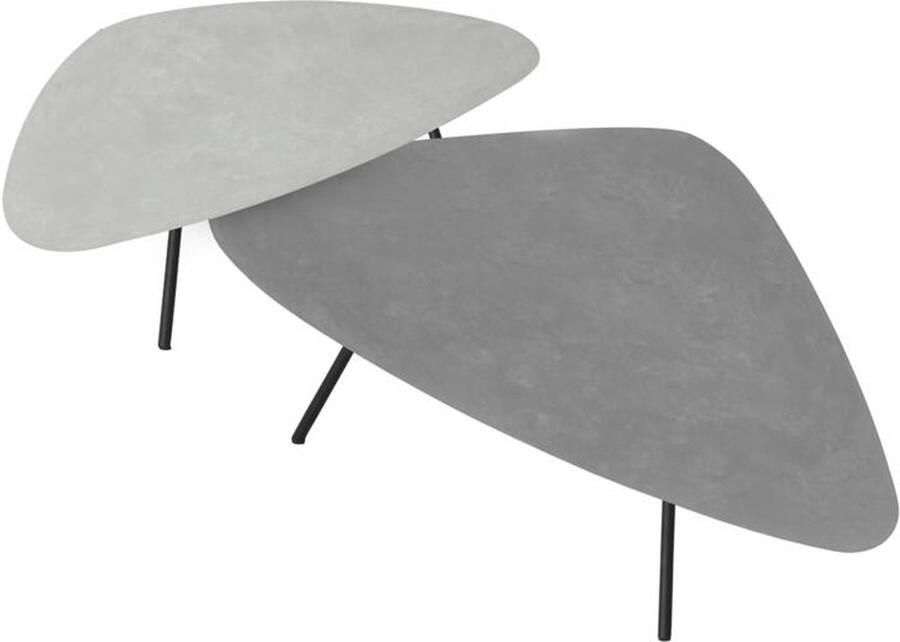 DTP Home Coffee table Plectro Air set of 2 38x90x50 cm (color: Frost) 34x100x60 cm (color: Dusk) mortex