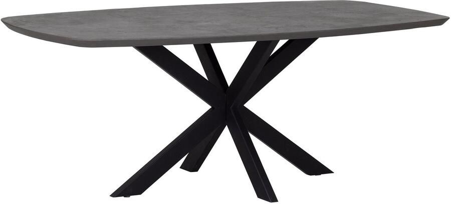 DTP Home Dining table Vito Danish oval 200 PEPPER 76x200x100 cm mortex