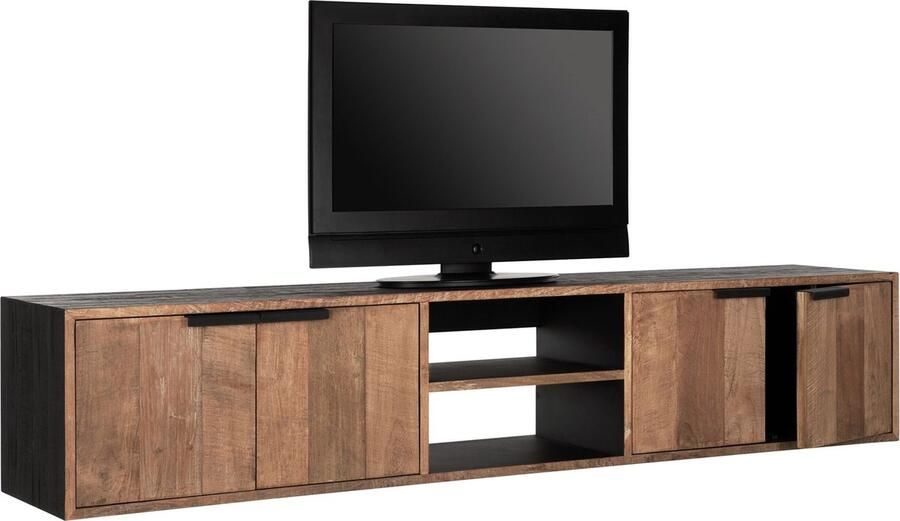 DTP Home Hanging TV stand Cosmo No.1 large 4 doors 2 open racks 40x205x40 cm recycled teakwood - Foto 1