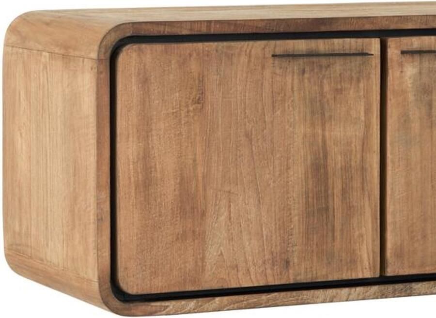 DTP Home Hanging TV stand Evo large 4 doors 2 open racks 40x225x40 cm recycled teakwood