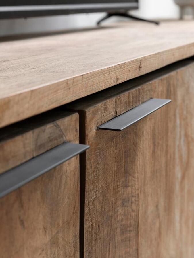 DTP Home Hanging TV stand Evo medium 3 doors 2 open racks 40x185x40 cm recycled teakwood