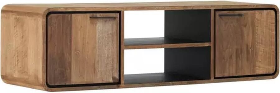 DTP Home Hanging TV stand Evo small 2 doors 2 open racks 40x145x40 cm recycled teakwood