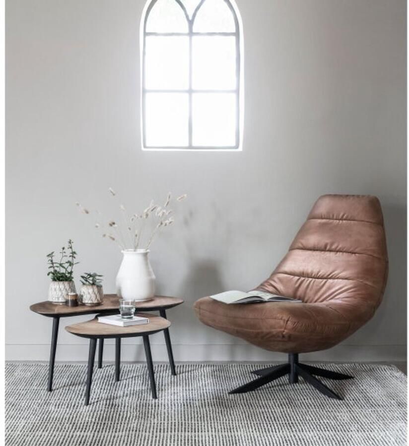 DTP Home Organische Salontafel Organus Teakhout Set van 2 stuks Naturel - Foto 3