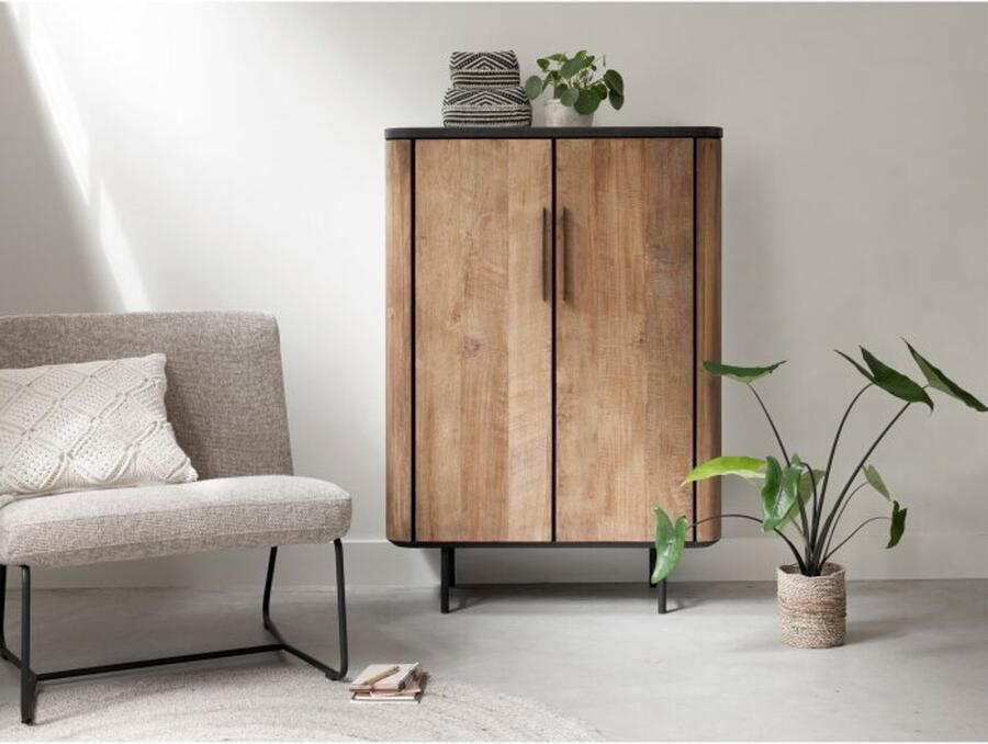 DTP Home Cupboard Soho low 2 doors 130x90x40 cm recyceld teakwood and mortex - Foto 3