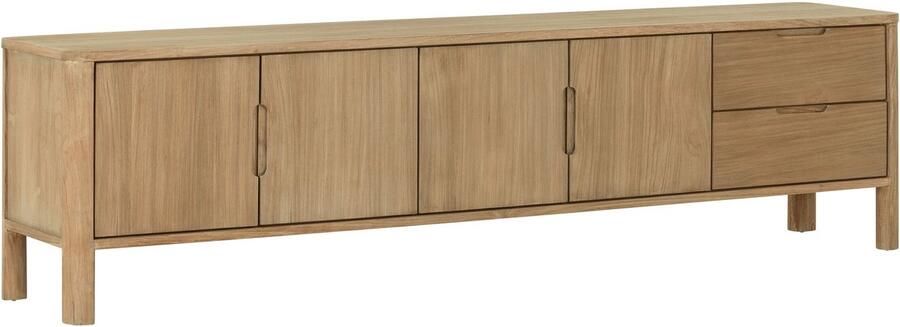 DTP Home TV stand Forte 4 doors 2 drawers 55x210x40 cm teakwood natural