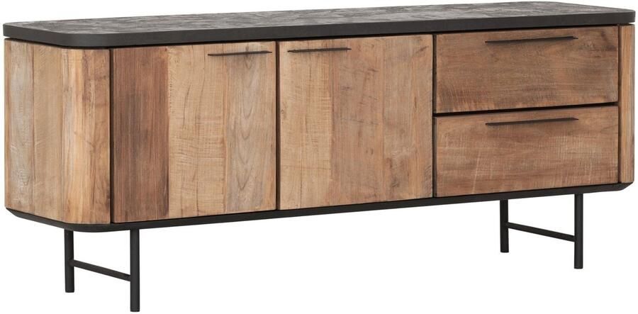 DTP Home TV stand Soho small 2 doors 2 drawers 60x150x40 cm Recycled teakwood and mortex