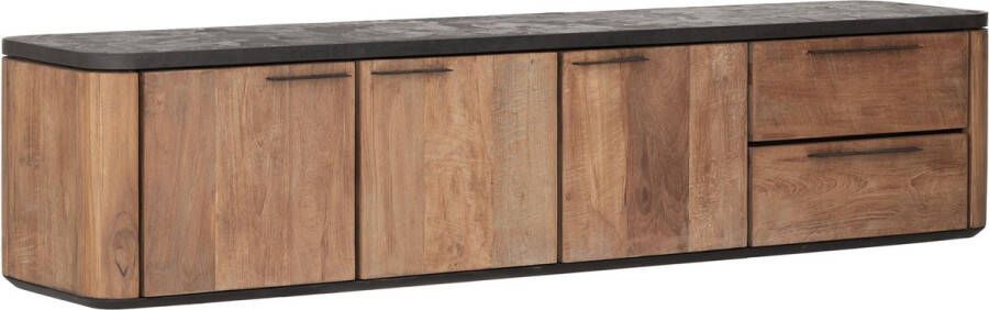 DTP Home Hanging TV stand Soho medium 3 doors 2 drawers 42x190x40 cm recycled teakwood and mortex - Foto 1