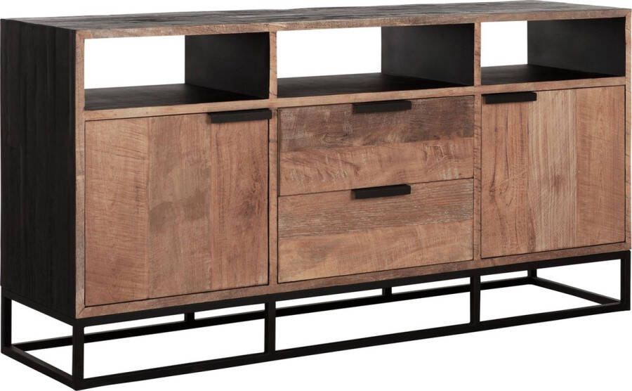 DTP Home TV stand Cosmo No.3 high 2 doors 2 drawers 3 open racks 75x150x40 cm recycled teakwood - Foto 2