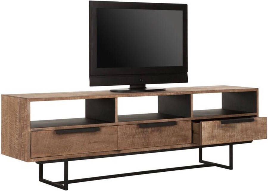 DTP Home TV stand Odeon No.1 3 drawers 3 open racks 58x185x40 cm recycled teakwood