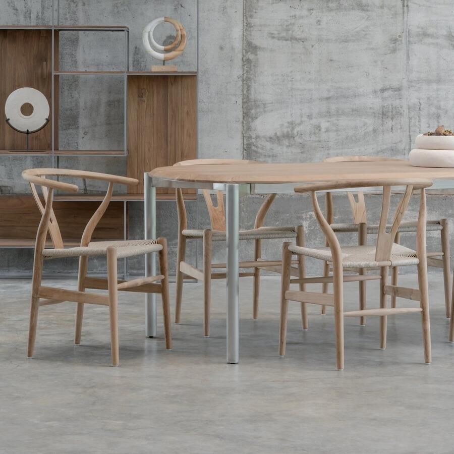 Dua Living Håvard design stoel naturel teak hout Scandinavische design eetkamerstoelen jaren 40 iconisch minimalistisch modern interieur design optimaal zitcomfort hoogwaardig kwalitatief teakhout premium kwaliteit - Foto 2