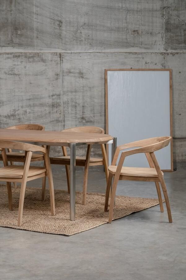 Dua Living Luxe houten eetkamerstoelen met ultiem zitcomfort comfortabele design stoel voor de eetkamertafel naturel teak hout modern landelijk design glad geborsteld hoogwaardig kwalitatief teakhout premium kwaliteit