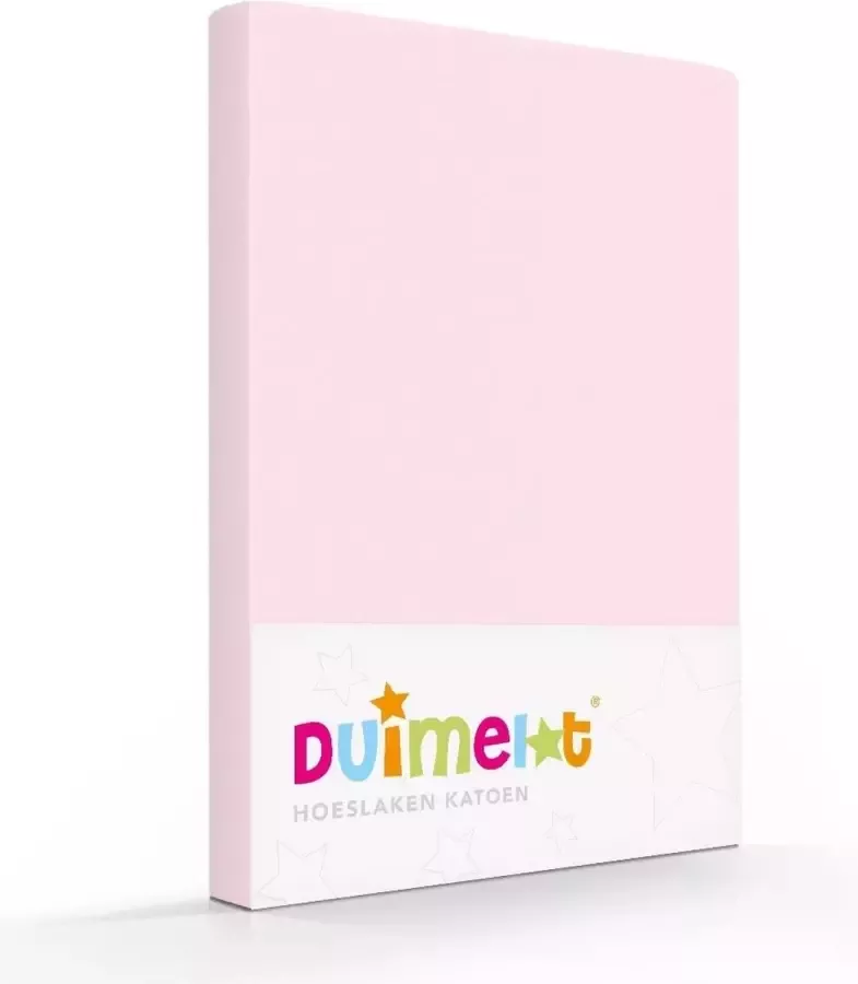 Duimelot Romanette 100% Luxe Katoen Kinder Hoeslaken Ledikant (60x120 cm) Roze