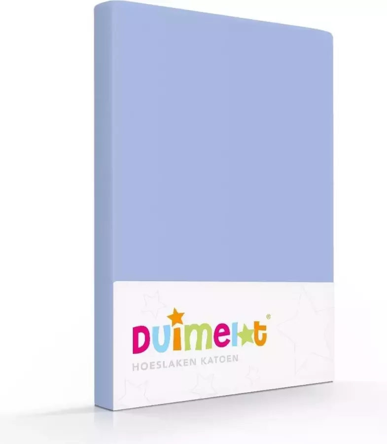 Duimelot Romanette Luxe Katoen Kinder Hoeslaken Ledikant (60x120 cm) Blauw