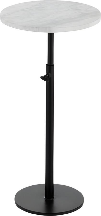 Dulaire Bijzettafel Marmer Wit Rond