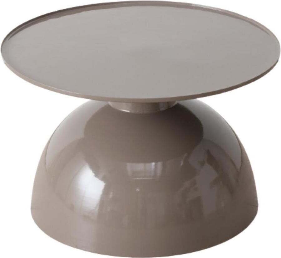 Dulaire Salon Bijzettafel Modern Bruin Hoogglans Rond Ø 60 cm