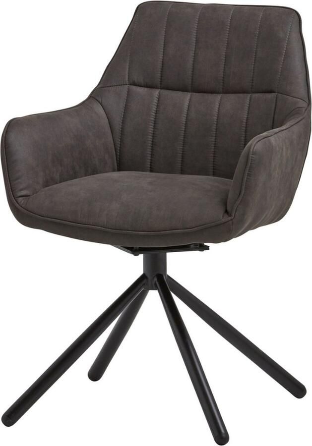 Dulaire Eetkamerstoel Draaibaar Grijs met Armleuning