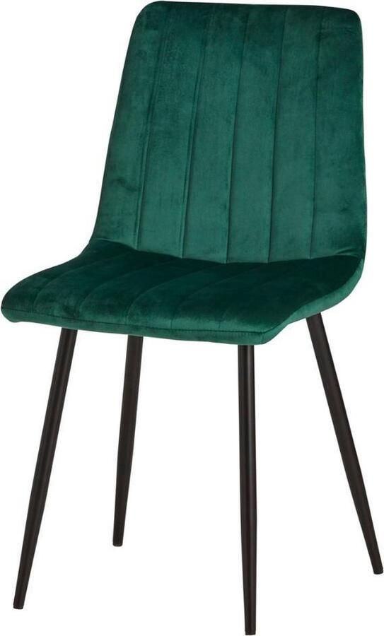 Dulaire Eetkamerstoel Velvet Velours Stof Groen Modern