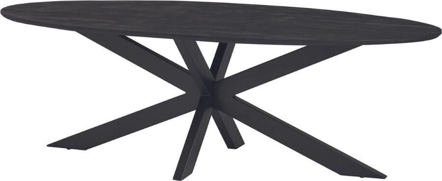 Dulaire Eettafel Ovaal Zwart Hout 210 cm