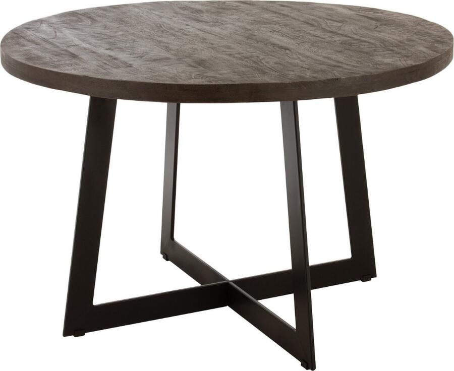 Dulaire Eettafel Rond Hout Metaal Modern Bruin Ø 120 cm
