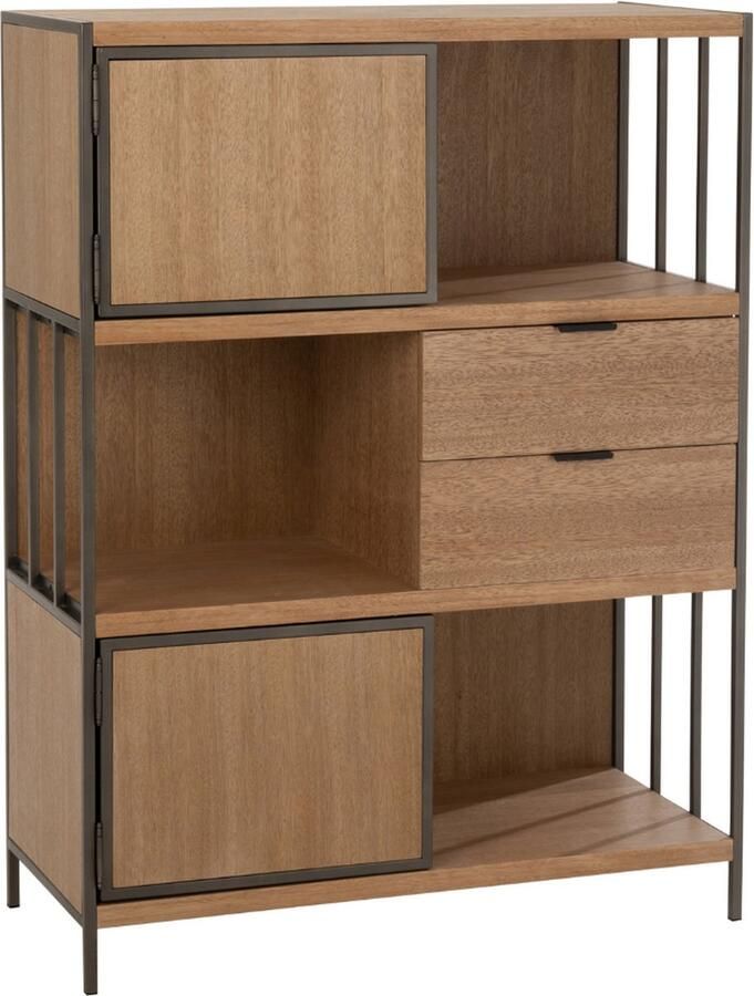 Dulaire Wandkast Modern Hout Metaal Bruin Laag 120.5 cm